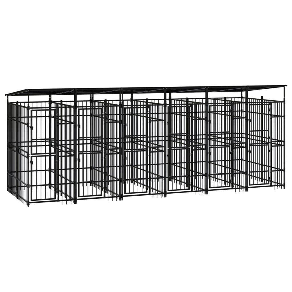 Dog Kennel Black Powder-coated Steel Large Durable Dog Kennel