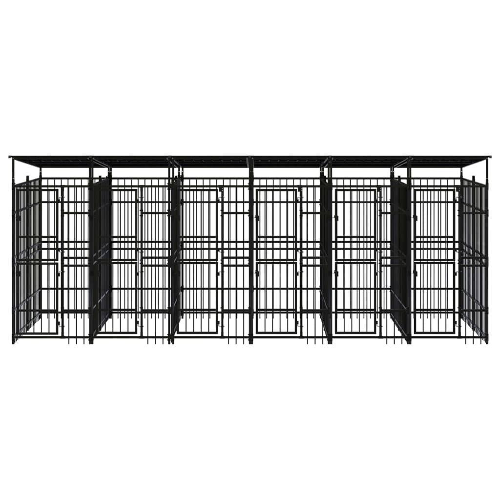 Dog Kennel Black Powder-coated Steel Large Durable Dog Kennel