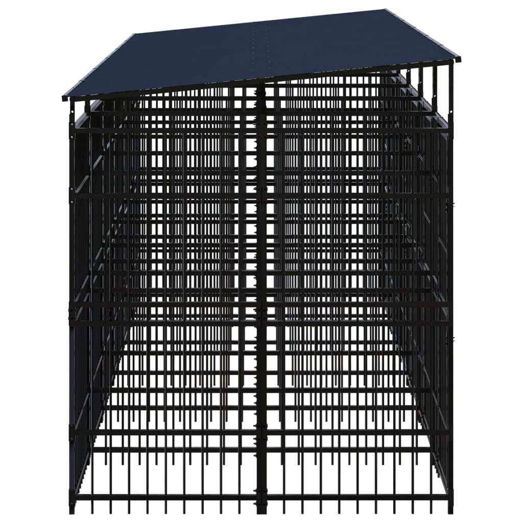 Dog Kennel Black Powder-coated Steel Large Durable Dog Kennel