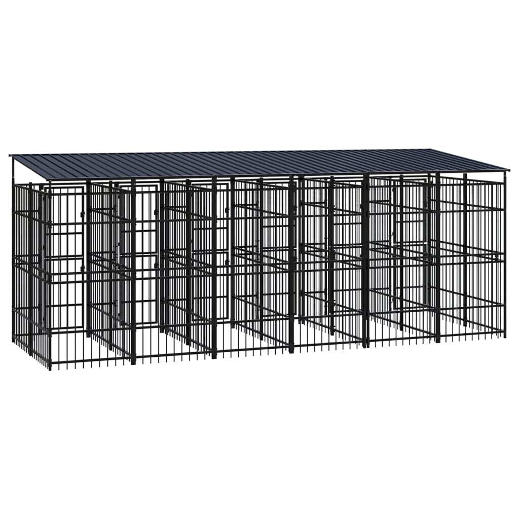 Dog Kennel Black Powder-coated Steel Large Durable Dog Kennel