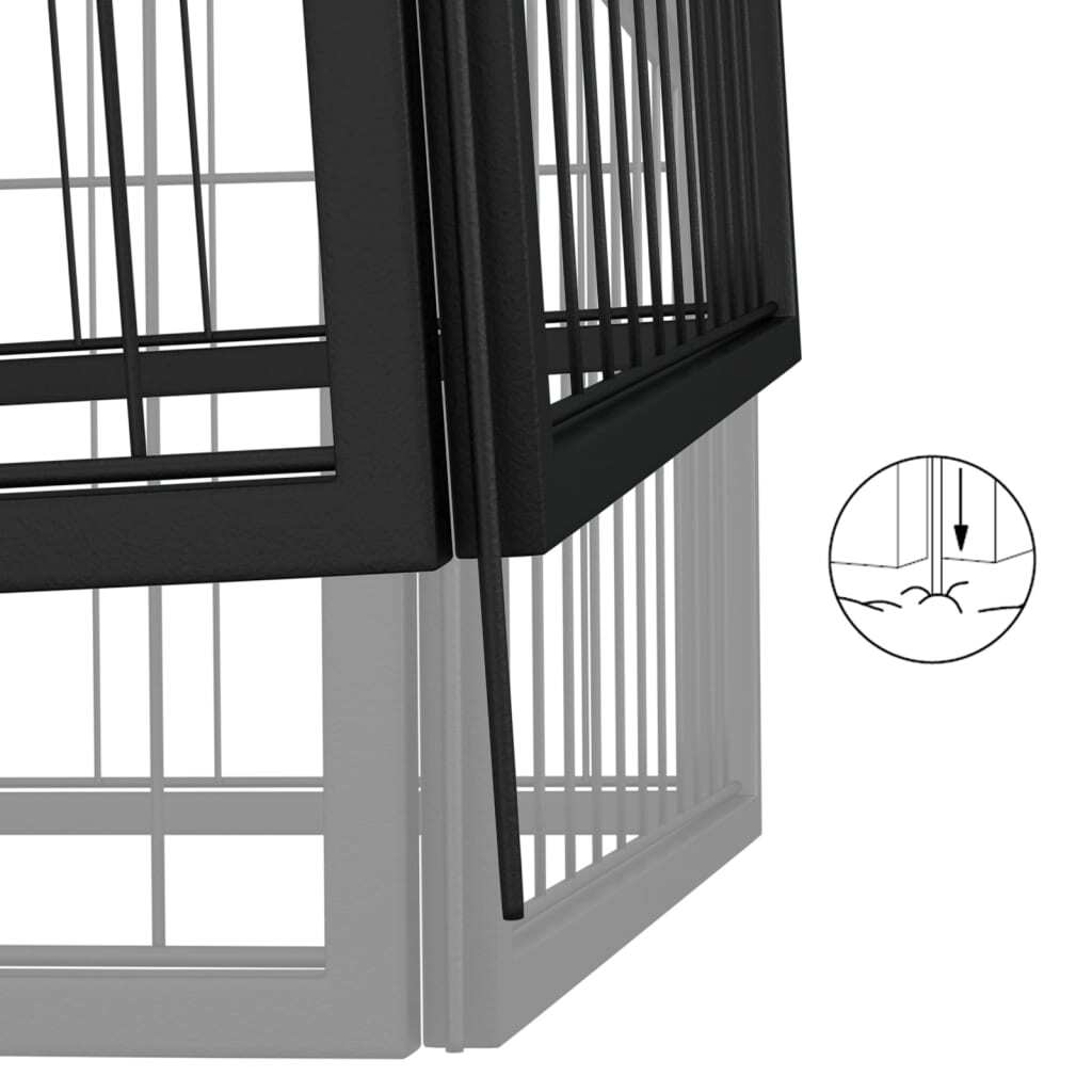 Dog Playpen Black Powder-coated steel, polyethylene Large