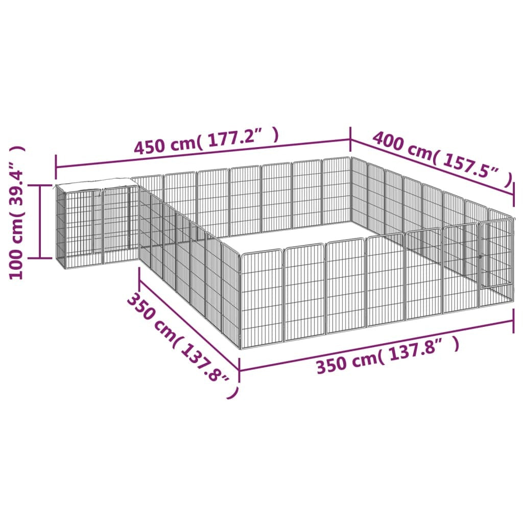 Dog Playpen Black Powder-coated steel, polyethylene Large