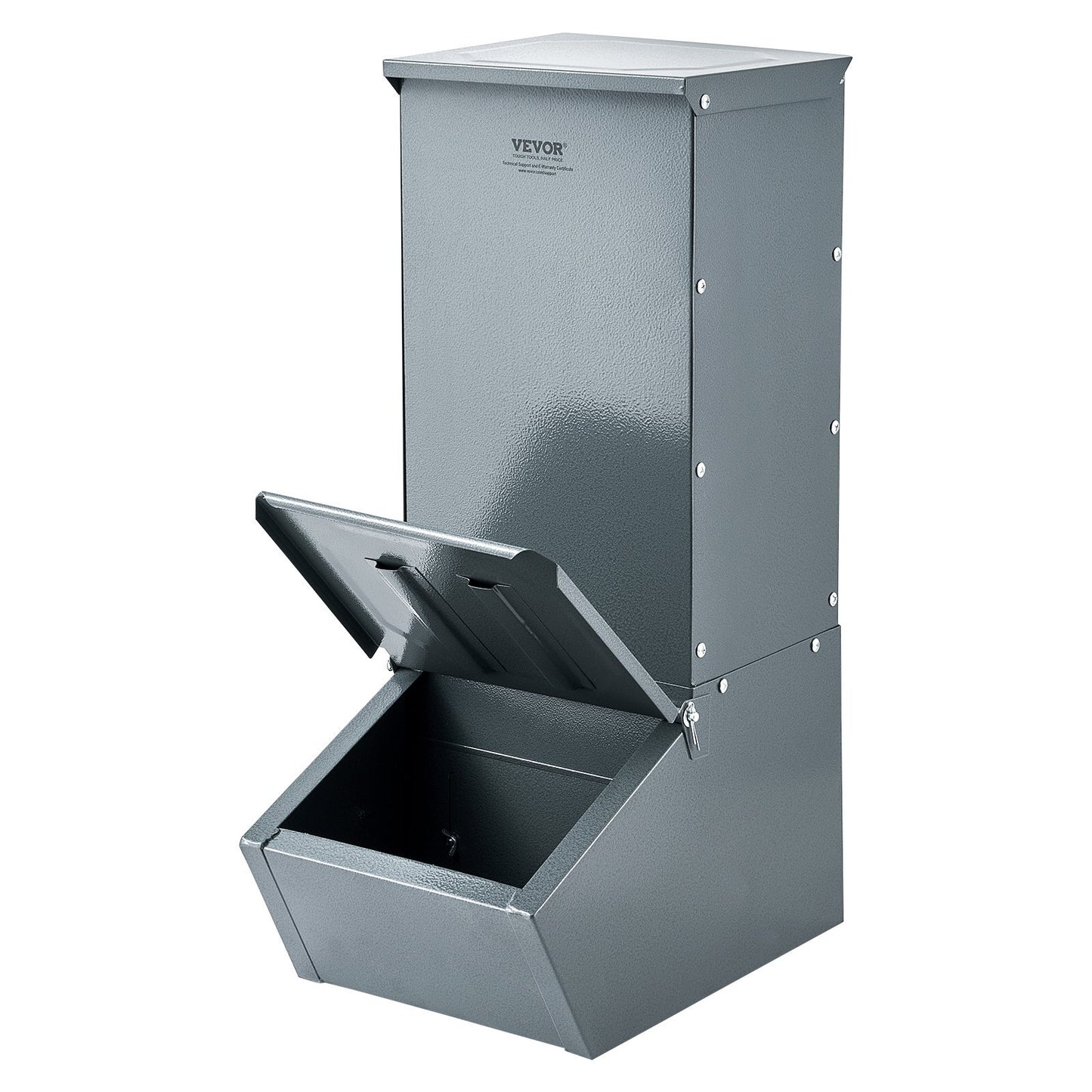 VEVOR Hog Feeder, 2.2 Bushel Capacity, Single Door Pig Feeder, Heavy Duty Steel Piglets Feeder, Multipurpose Trough Creep Feeder, Outdoor Livestock Feeder Farm Accessory for Feeding up to 5 Hogs