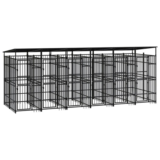 Dog Kennel Black Powder-coated Steel Large Durable Dog Kennel