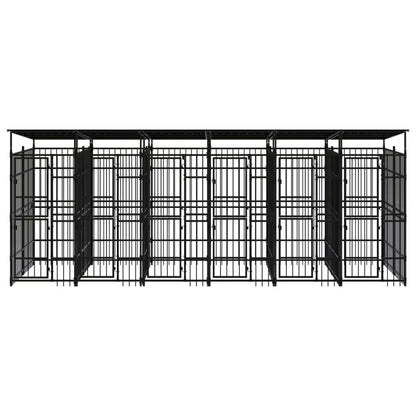 Dog Kennel Black Powder-coated Steel Large Durable Dog Kennel