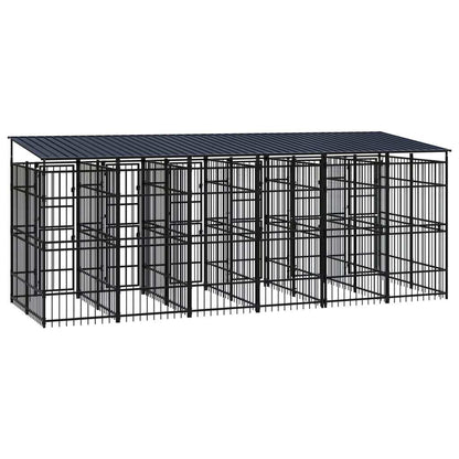 Dog Kennel Black Powder-coated Steel Large Durable Dog Kennel