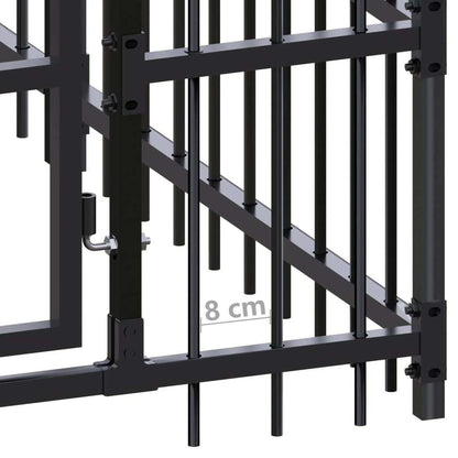 Dog Kennel Black Powder-coated Steel Large Durable Dog Kennel