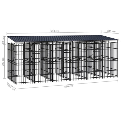 Dog Kennel Black Powder-coated Steel Large Durable Dog Kennel